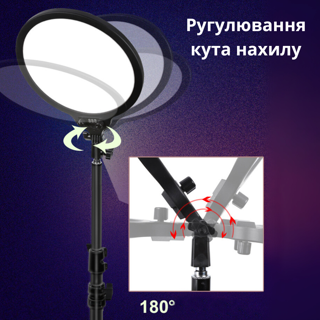 LED-лампа студийная NeePho постоянный свет с регулировкой температуры и яркости 36 см (NP-36) - фото 3