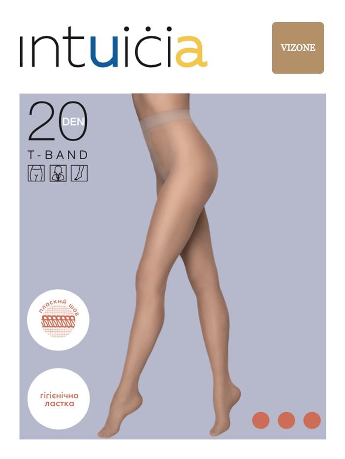 Колготы женские капроновые Intuicia T-BAND 20 den 4р. Vizone
