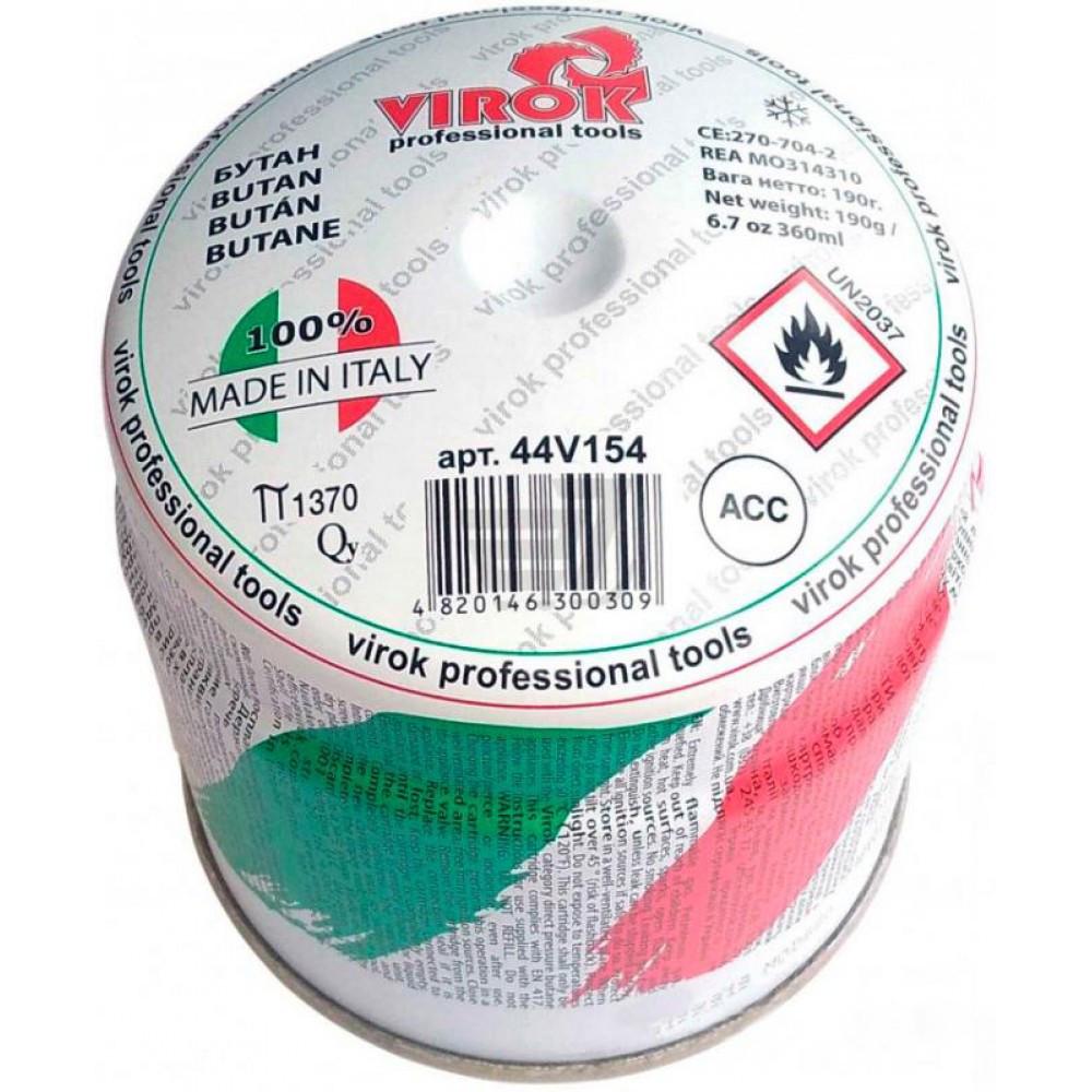 Газовий балон одноразового використання Virok 44V154 190 г 360 мл з пробивним клапаном тип 200 BUTAN (E417)