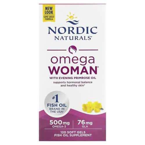 Омега-3 Nordic Naturals Omega Woman with Evening Primrose Oil 120 жидких капс. (NOR-01780)