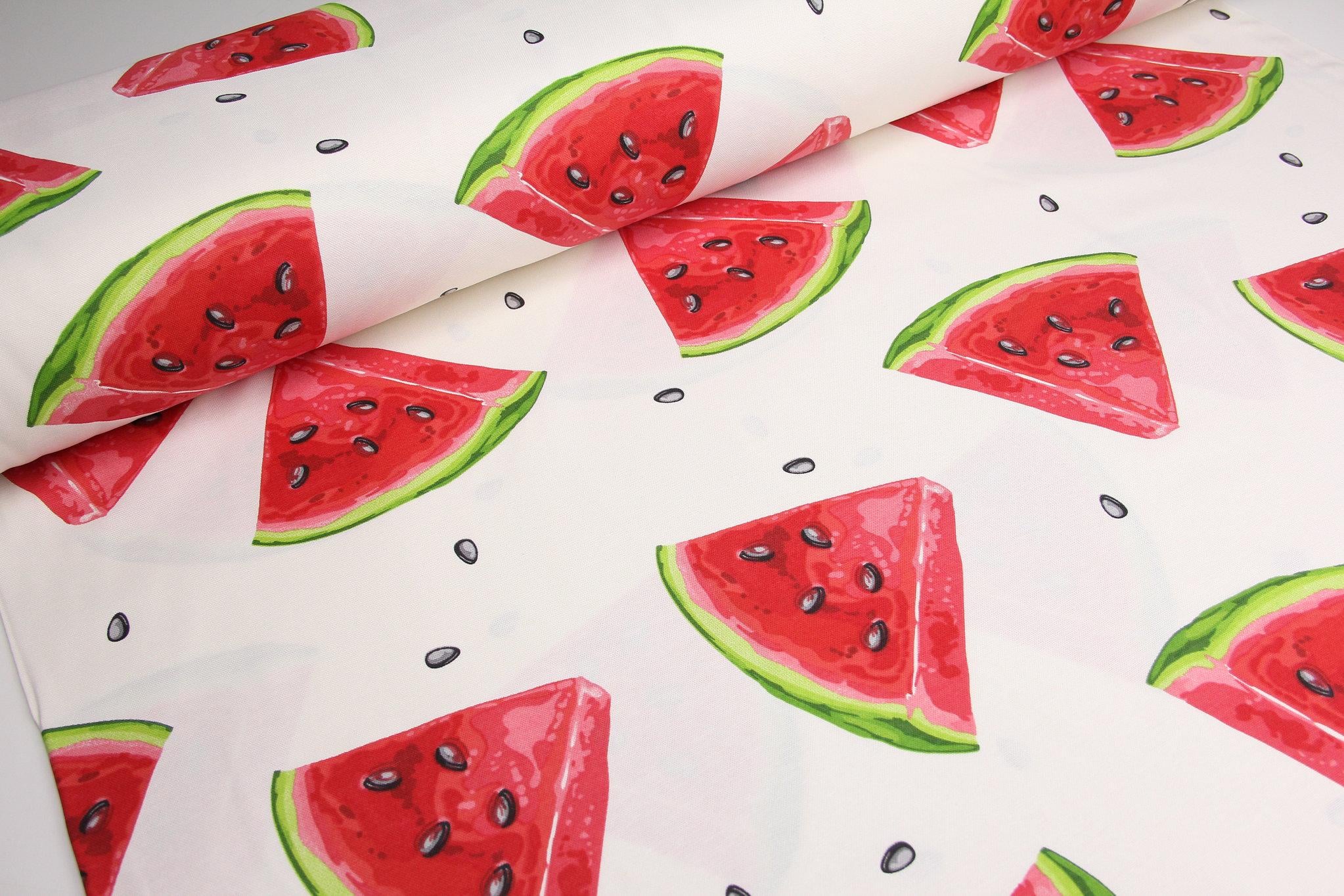Ткань с тефлоновой пропиткой Арбузы принт 1 м (831) Ткань с тефлоновой пропиткой Арбузы принт 1 м (831)