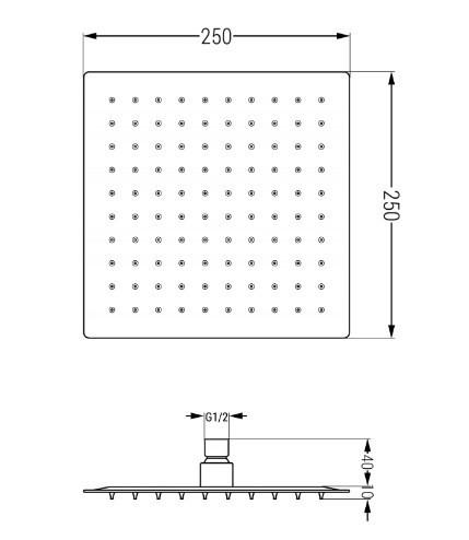 Набор душевой скрытого монтажа Mexen Cube DR02 Черный (77502DR0225-70) - фото 3