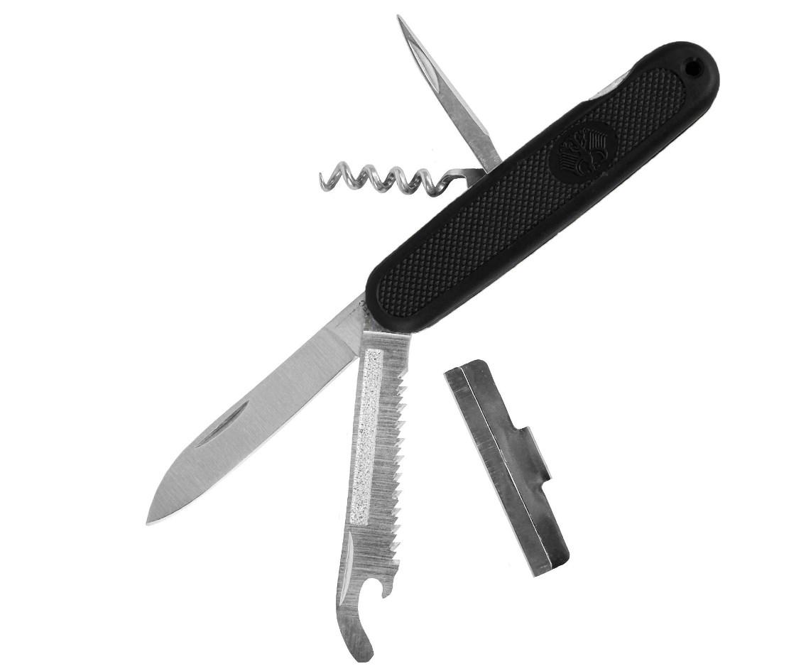 Ніж багатофункціональний Mil-Tec Old Style 7в1 з чохлом Чорний (15337050) - фото 6