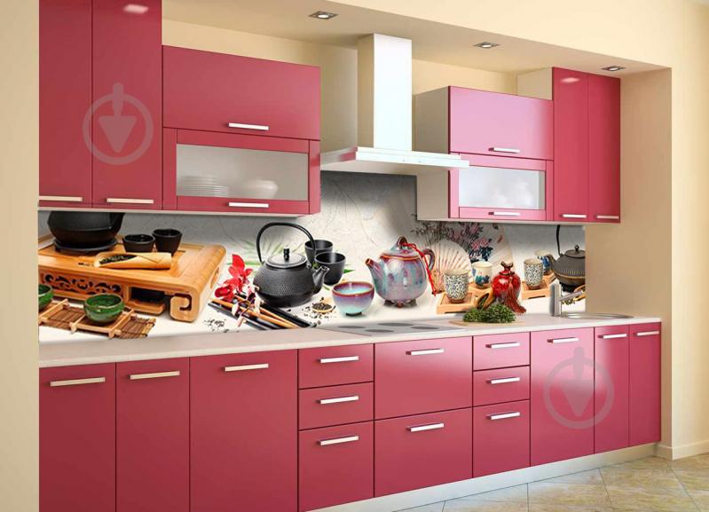 Скинали на кухню Zatarga «Чашки» 650х2500 мм виниловая 3Д наклейка кухонный фартук самоклеящаяся Z180447/1