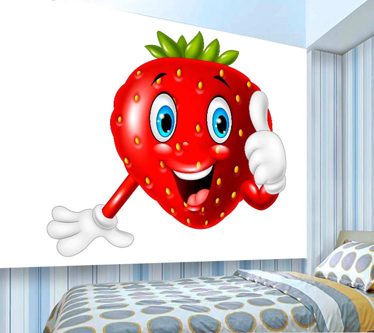 Фотообои 3D для детской комнаты Клубника