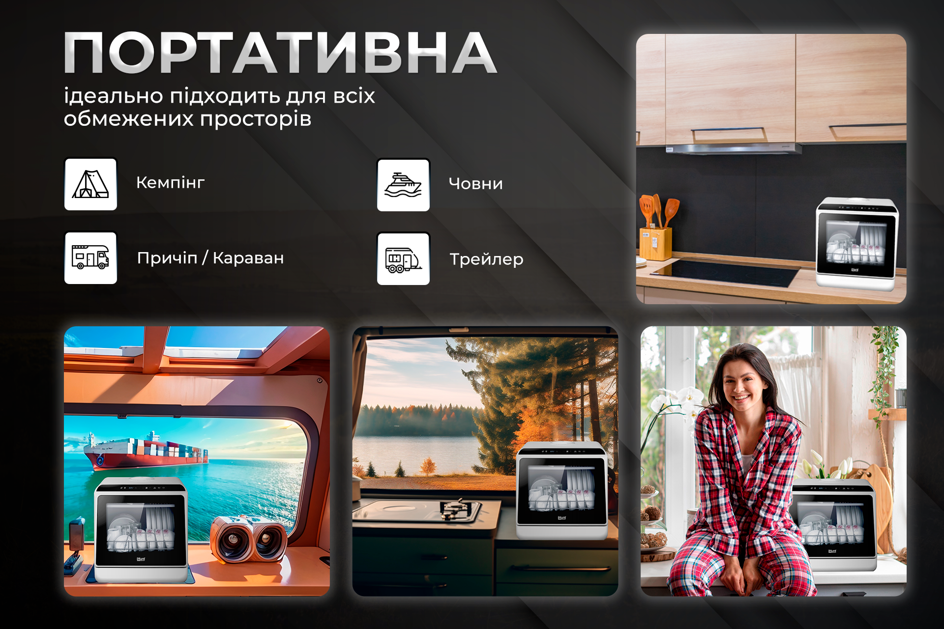 Посудомийна машина iHunt Portable Dishwasher з резервуаром для води 5 л 5 програм - фото 9