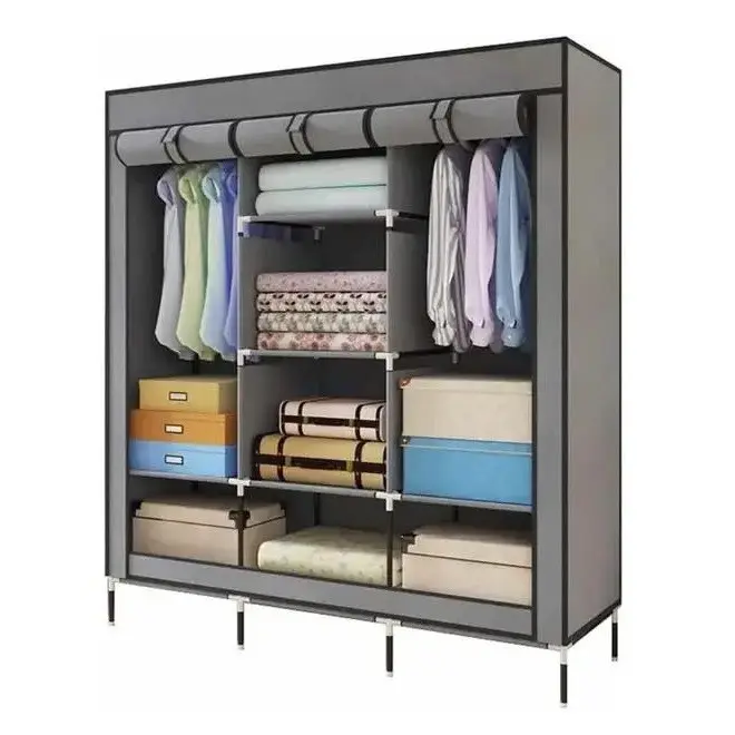 Розкладна тканинна шафа RIAS 88130 Storage Wardrobe 175х130х45 см Grey (3_07828)