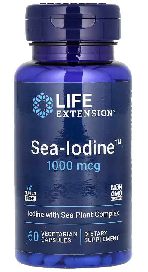 Йод из комплекса морских водорослей Life Extension Sea-Iodine 1000 мкг 60 капсул