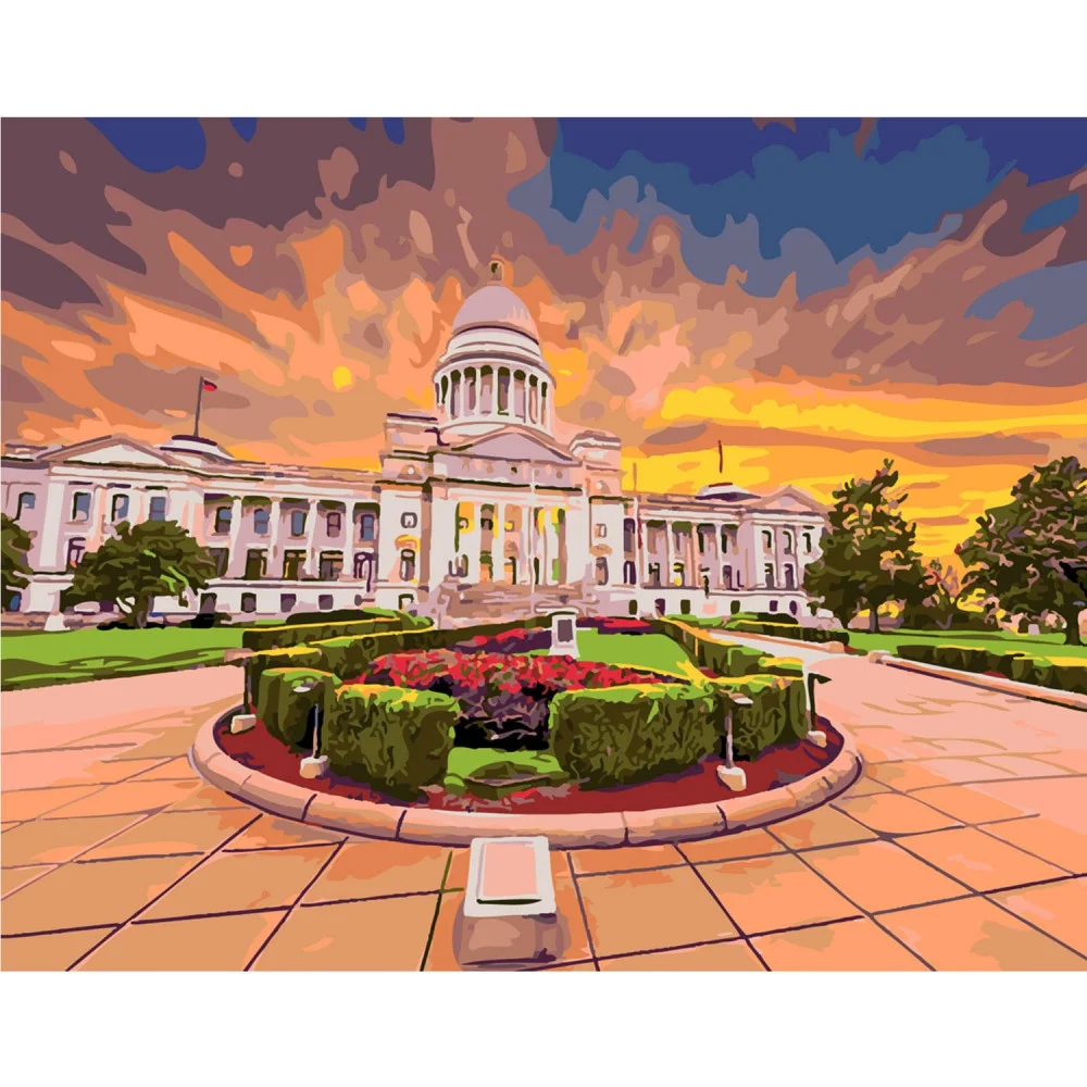 Картина по номерам Strateg Города Белый дом 40х50 см в термопакете (SY6122)