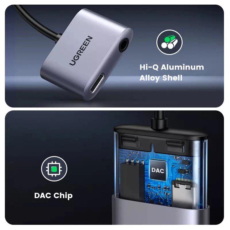 Адаптер для навушників UGREEN CM231 DAC Chip USB-C to 3,5 мм з функцією PD (60164) - фото 5