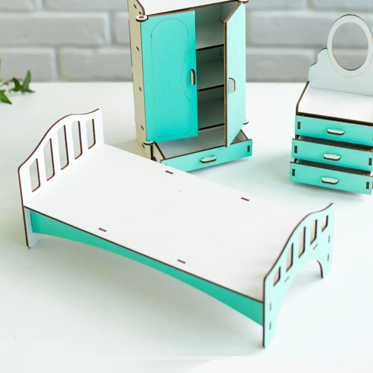 Кровать NestWood Классик для Барби Mint (kmb009m)