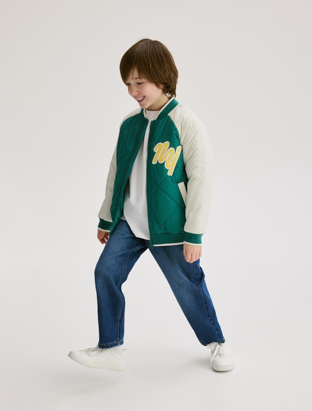 Куртка-бомбер підліткова демісезонна для хлопчика Reserved 164 см Зелений (25082207C) - фото 3