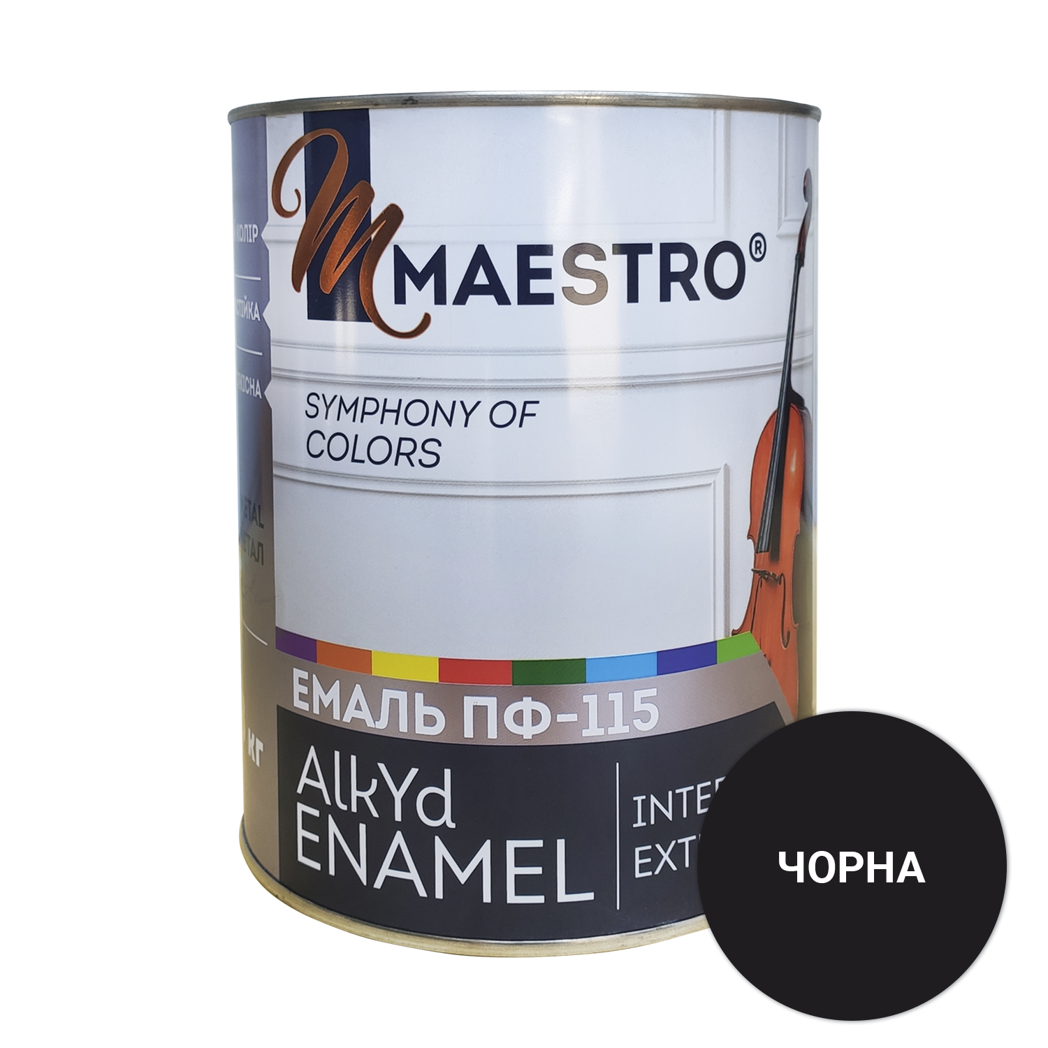 Эмаль Maestro ПФ 115 0,9 кг Черный