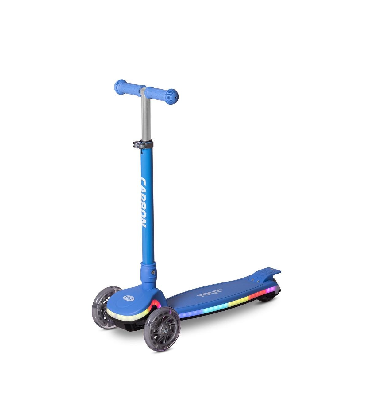 Самокат трехколесный Caretero Carbon с подсветкой Light Blue (2596910633)