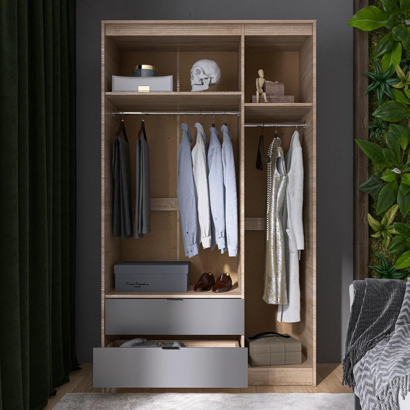 Шкаф Everest Сити 1200 1202х500х2046 мм Сонома/Графит (11432) - фото 8