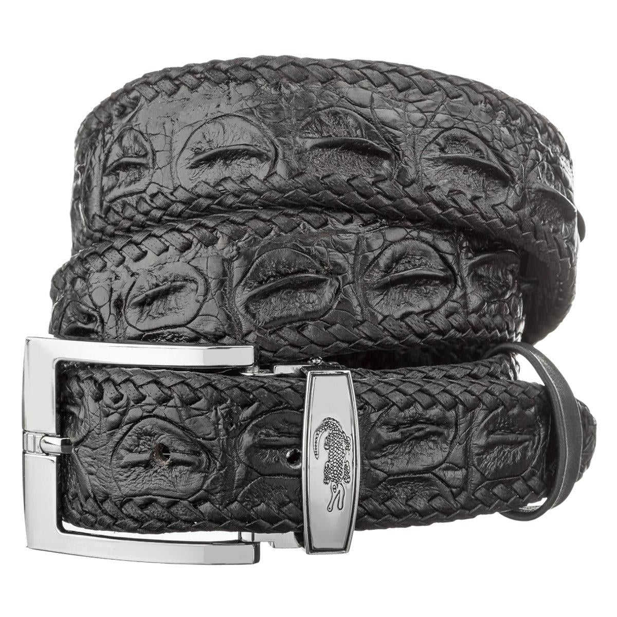 Ремень Crocodile leather 18601 из натуральной кожи крокодила Черный Ремень Crocodile leather 18601 из натуральной кожи крокодила Черный