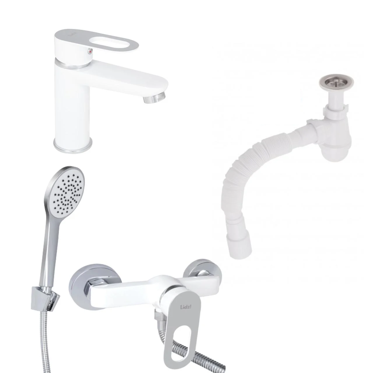 Комплект для ванной Latwa смеситель для раковины LDLAT001WHI45423/смеситель для ванной LDLAT010WHI45426 (2732970677)