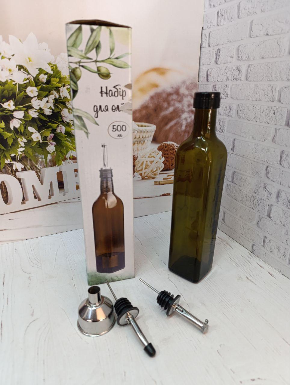 Бутылка для масла и уксуса S&T стеклянная 500 мл Зеленый (701-15) - фото 2 Бутылка для масла и уксуса S&T стеклянная 500 мл Зеленый (701-15) - фото 2