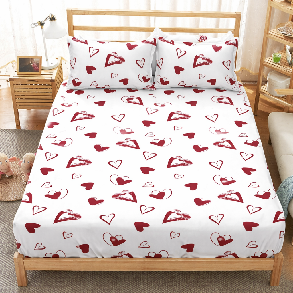 Простынь Vilenna Сердечка ранфорс 200х220 см Простынь Vilenna Сердечка ранфорс 200х220 см