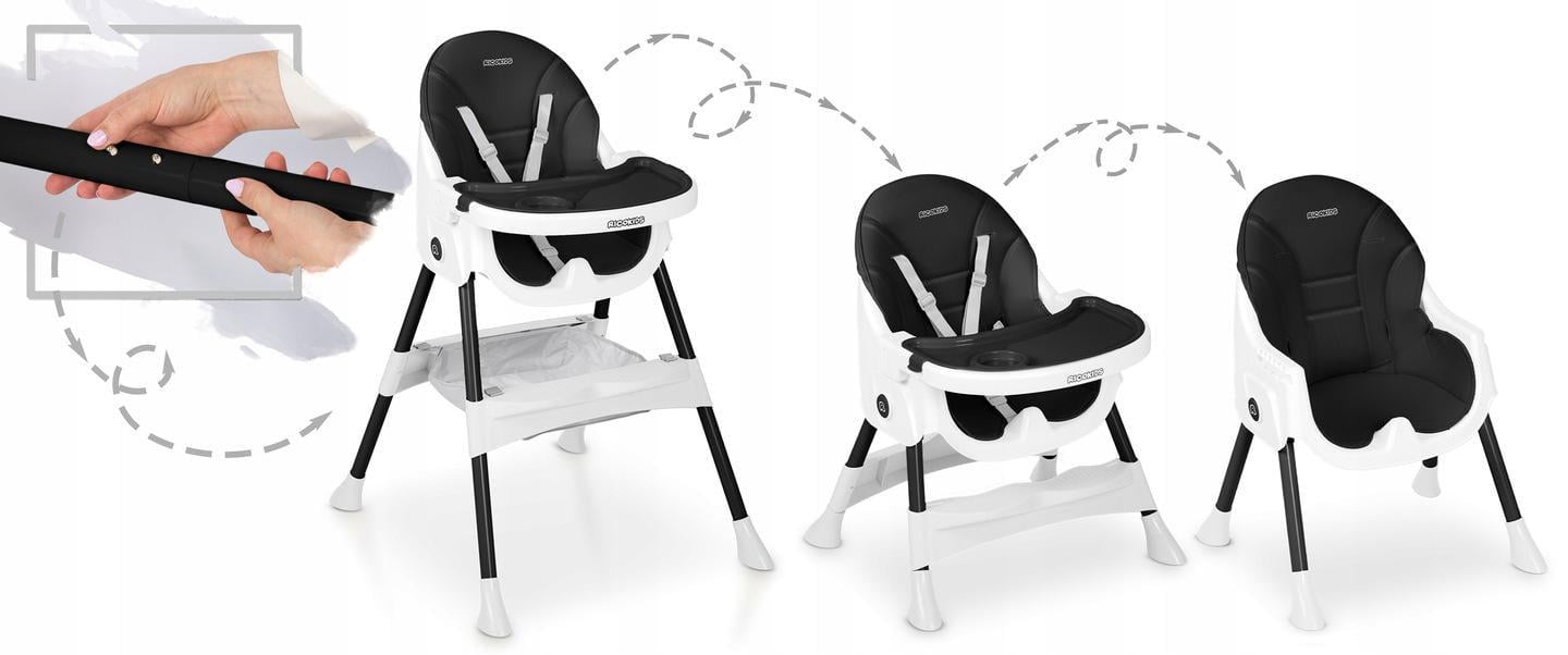 Стульчик для кормления Ricokids Mani 3в1 Черный (700900) - фото 5 Стульчик для кормления Ricokids Mani 3в1 Черный (700900) - фото 5