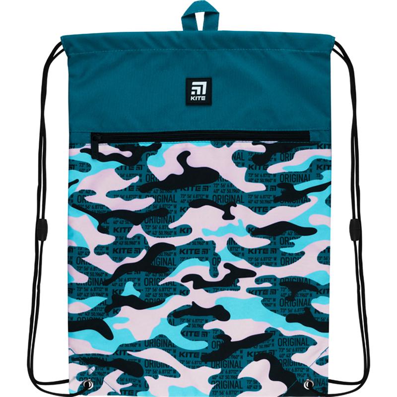 Сумка для обуви с карманом KITE Education 49x36 см с принтом Серый (K22-601L-3)