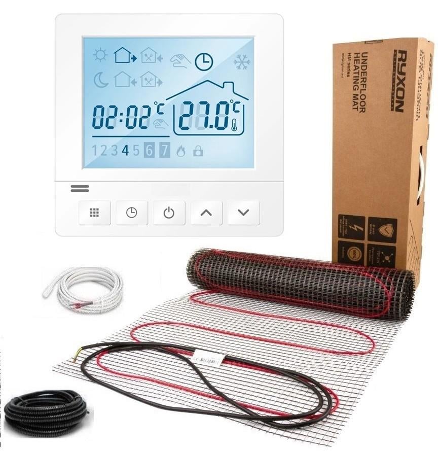 Мат нагревательный RYXON 15 м²/3000 Вт с программируемым терморегулятором AC819H