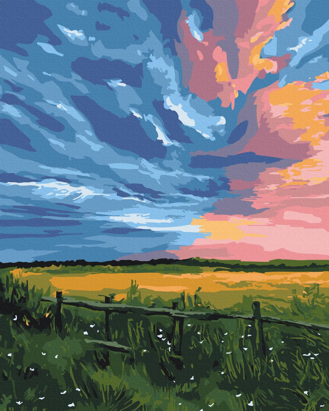 Картина по номерам Brushme Закат на хуторе 40x50 см (BS54469)