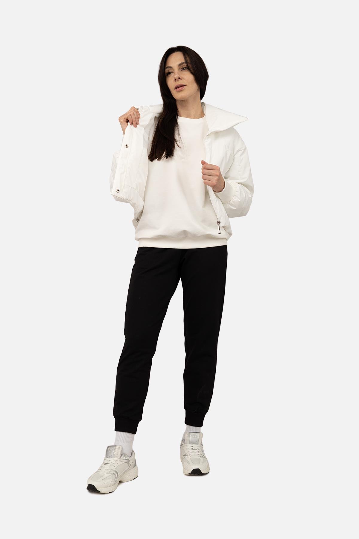 Куртка короткая женская р. 52 Молочный (SKT001034530) - фото 2 Куртка короткая женская р. 52 Молочный (SKT001034530) - фото 2