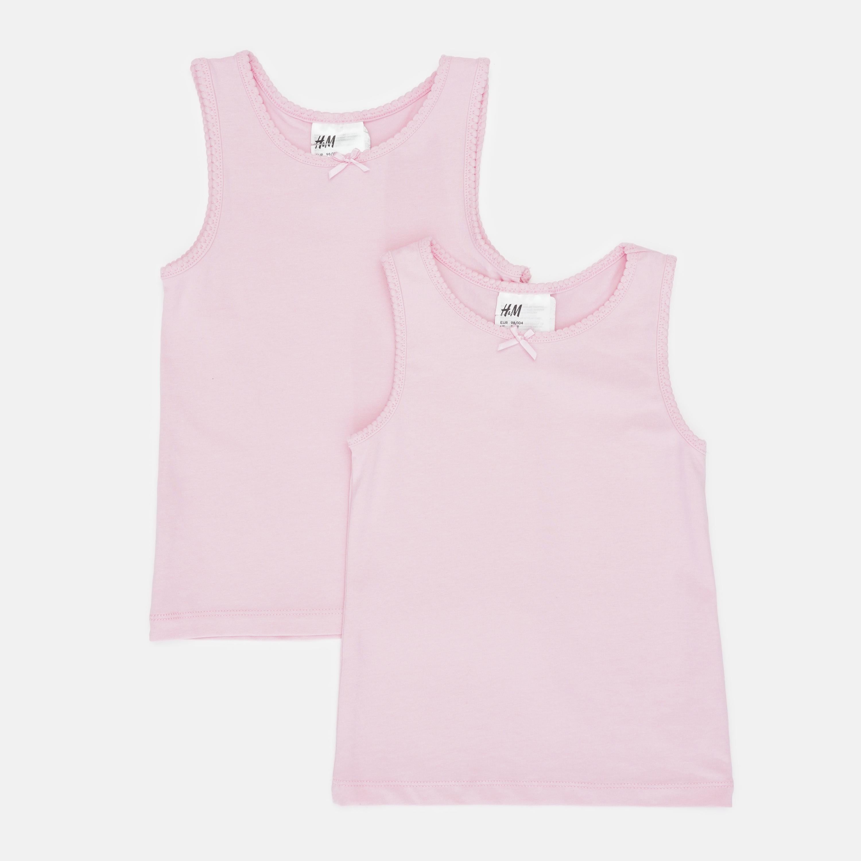 Майка H&M 2 шт. 98-104 см Світло-рожевий (A2412943366)