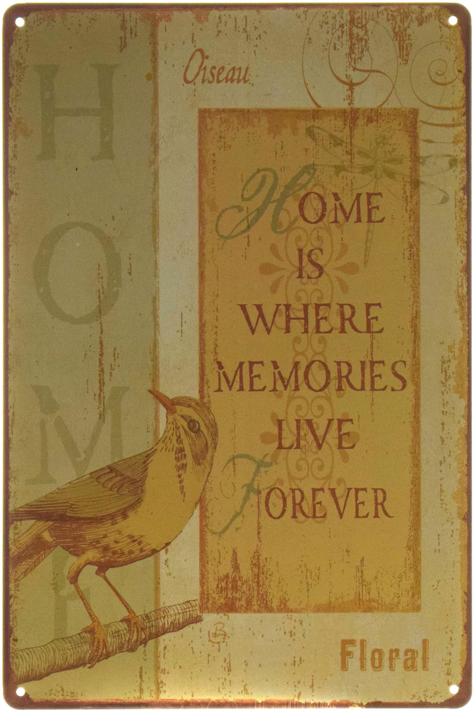 Табличка металева Будинок, В Якому Спогади Живуть Вічно/Home Is Where Memories Live Forever 20x30 см