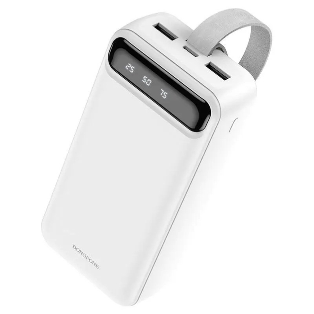 Павербанк Borofone BJ14B Freeway 2 USB/Type-C/Micro з ліхтерем 30000 mAh Білий (66372)