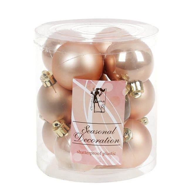 Набор пластиковых новогодних шаров Flora 12 шт. D-4 см (12407)