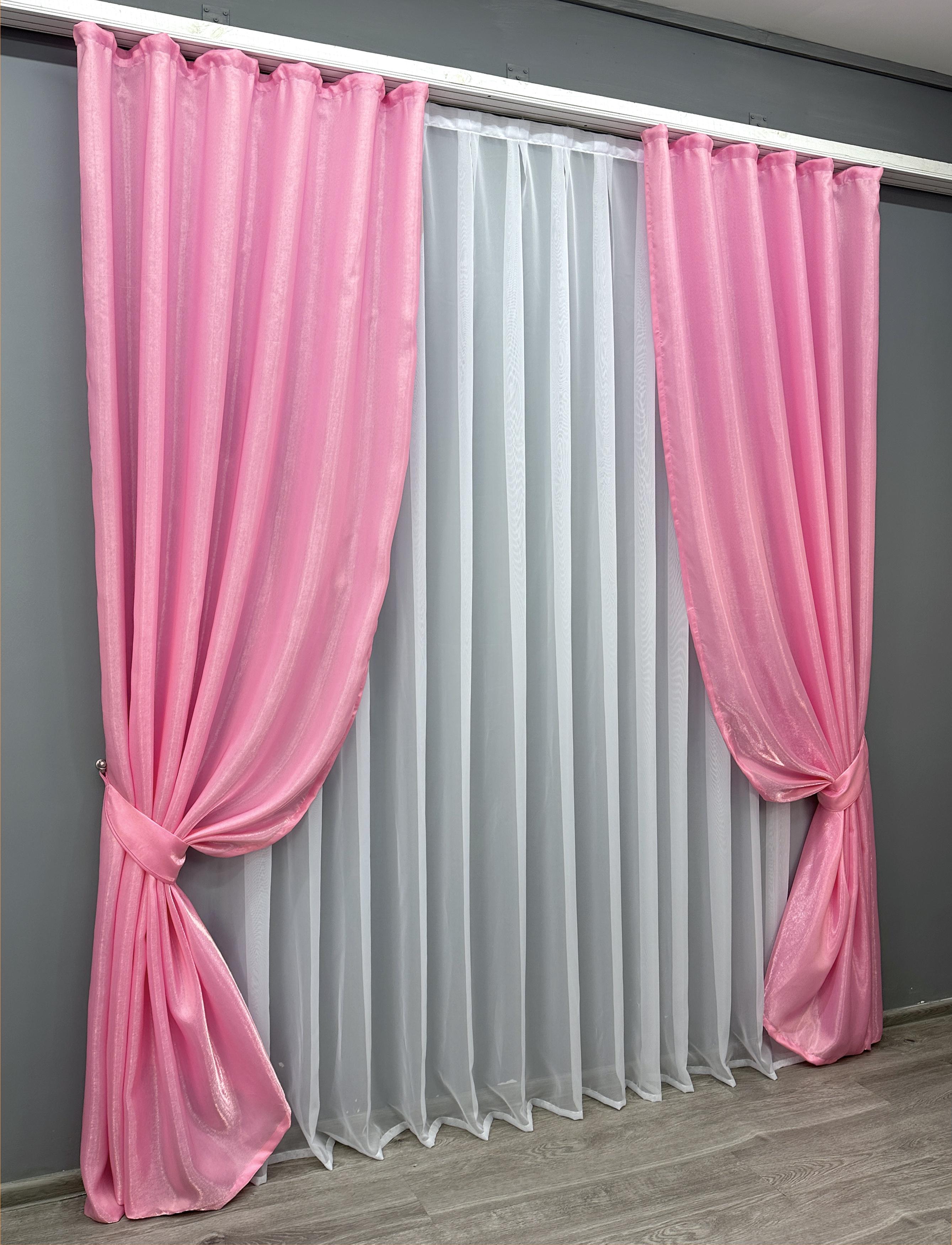 Комплект штор VR-Textil Атлас № 1749ш Монорей 150х270 см 2 шт. Розовый (33-0705) - фото 2 Комплект штор VR-Textil Атлас № 1749ш Монорей 150х270 см 2 шт. Розовый (33-0705) - фото 2