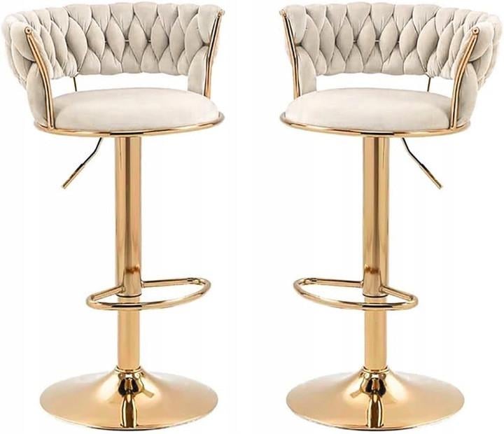 Барные стулья JS IMPERIA гламурный бархат/золотое основание 2 шт. Бежевый (2742356531)