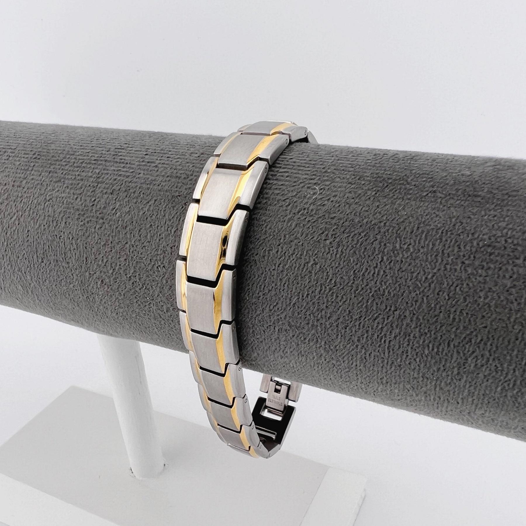 Браслет мужской из нержавеющей стали с магнетитами (BS-021)