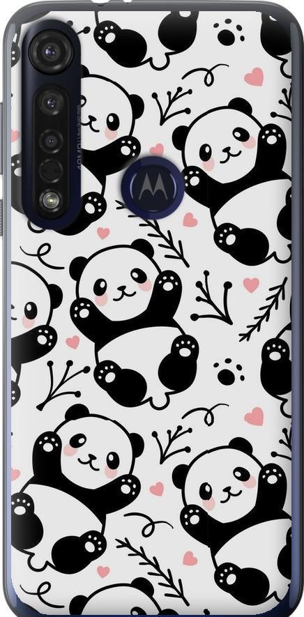 Чехол на Motorola G8 Plus Панды (4318u-1837-42517)