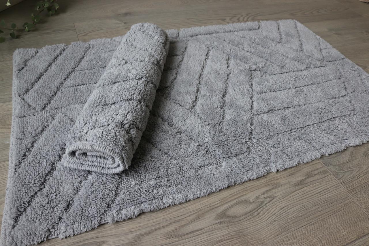 Набор ковриков хлопковых Vonaldy Elite для ванной и туалета 60x100/50x60 см (2917/grey)