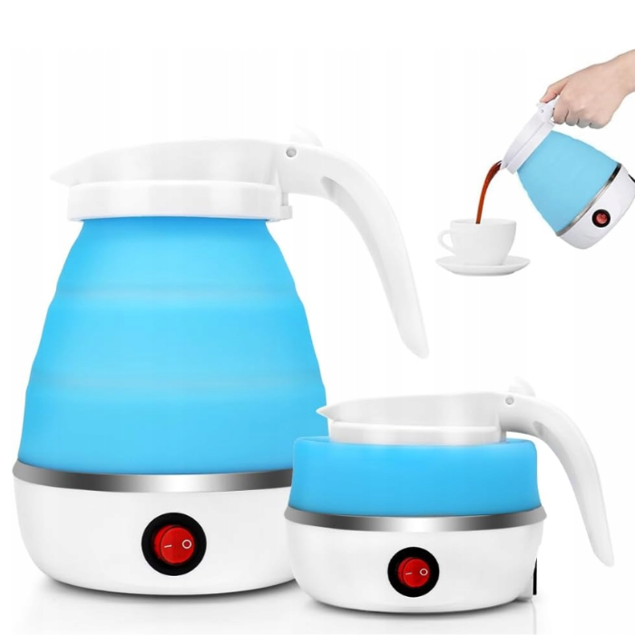 Электрочайник дорожный Electric Kettle EK-2354 силиконовый Голубой (EK-2354г) - фото 8