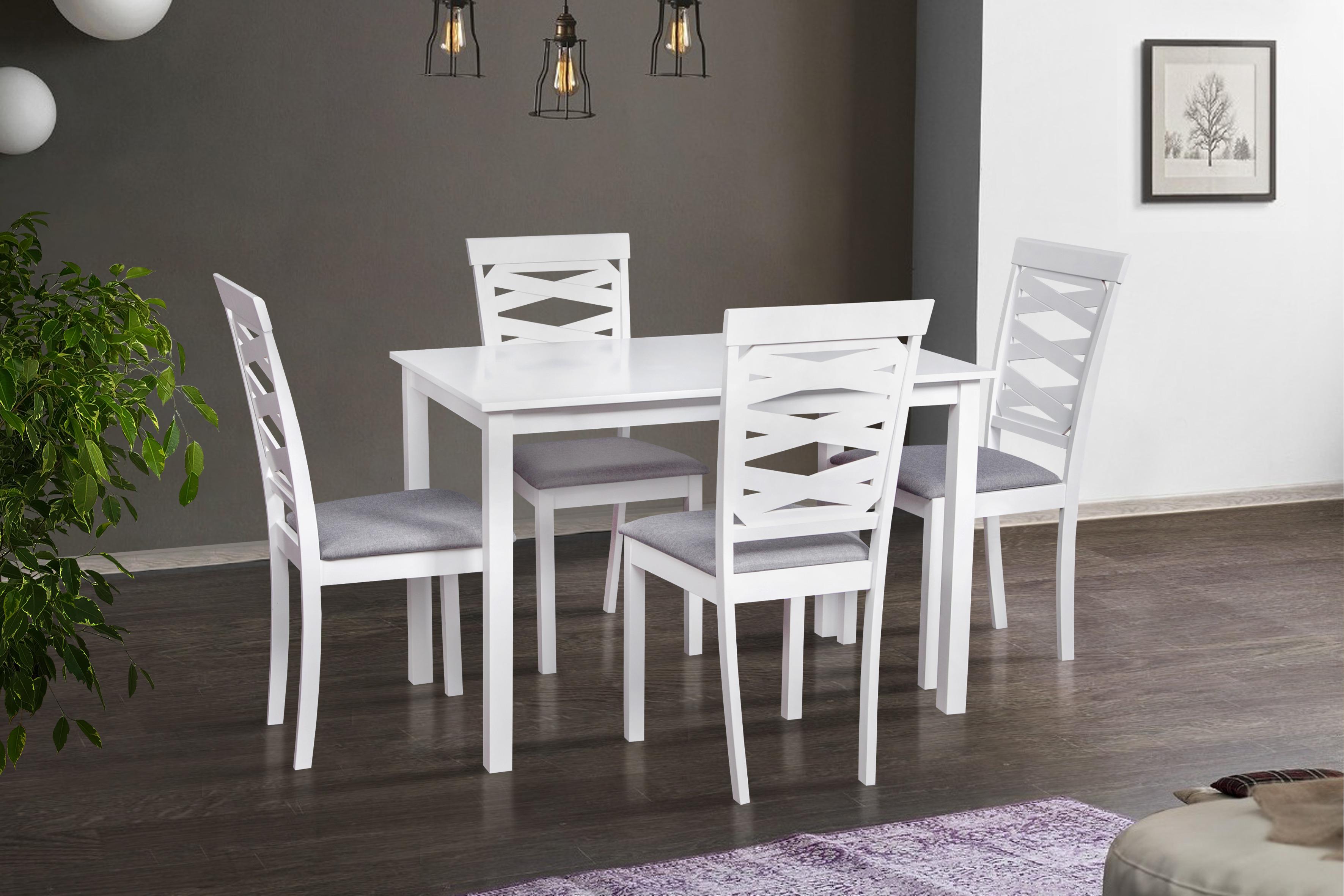 Комплект обеденный Мікс Меблі Бруклин стол и 4 стулья 1100х700х740 мм Белый/Серый - фото 7