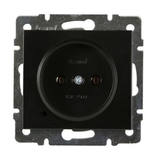 Розетка одинарна Lezard Rain без заземлення Антрацитовий (26485711)