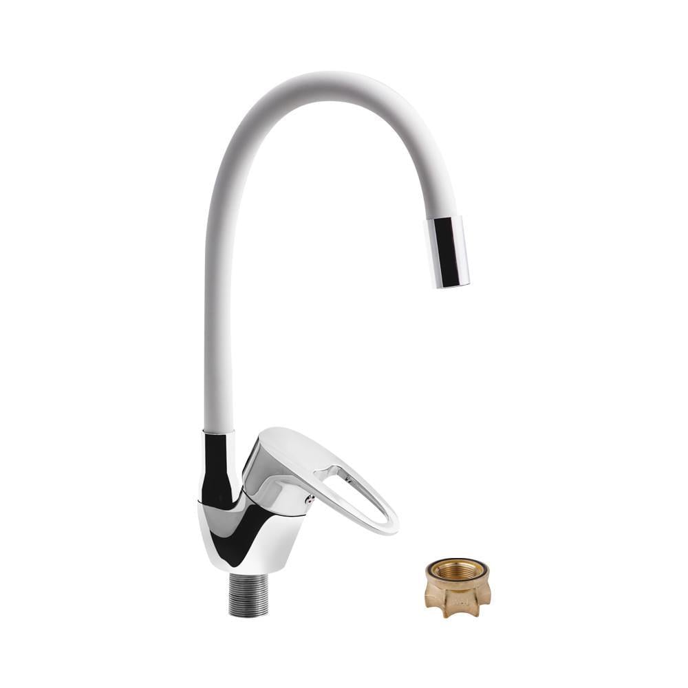 Смеситель для кухни с высоким изливом на гайке WAL ZIP7-J280WT Смеситель для кухни с высоким изливом на гайке WAL ZIP7-J280WT