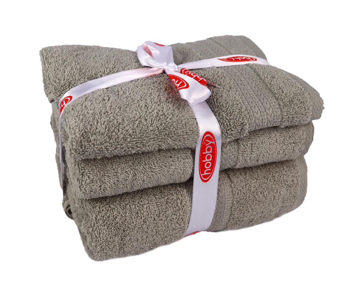 Набір рушників Rainbow Gri 3 шт. 500г/м2 Сірий - фото 3