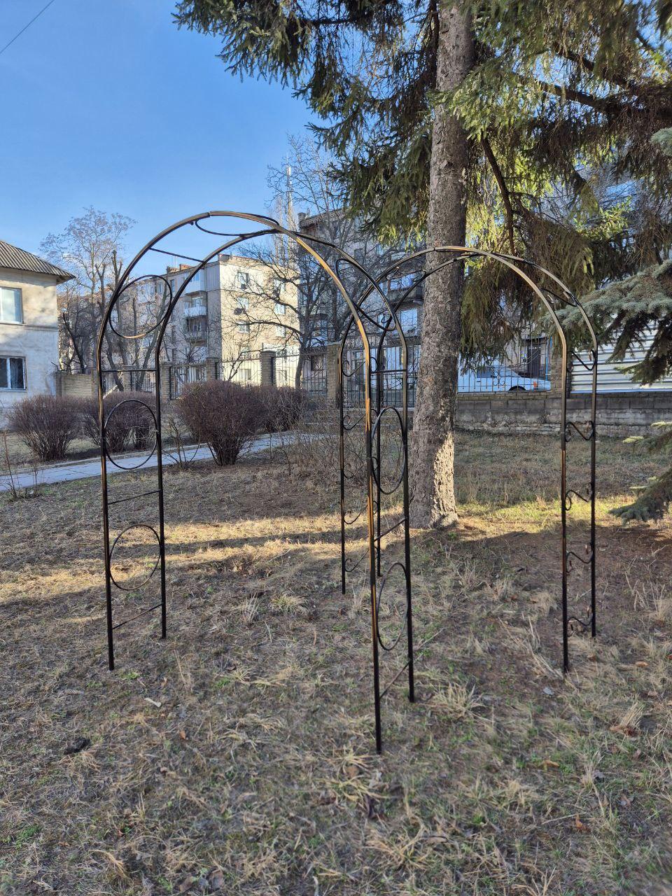 Арка садова Завитки та рослин кована металева 2х2,5 м (25442229) - фото 5