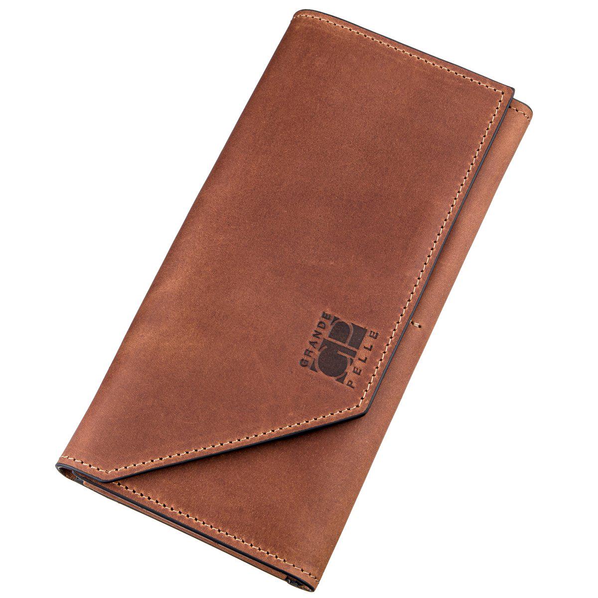 Клатч-гаманець Grande pelle 11237 шкіряний Коричневий