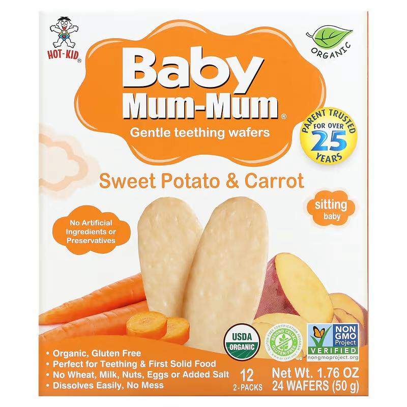 Сухарики рисовые Hot Kid Baby Mum-Mum Батат/Морковь 24 шт. 50 г (18681498)