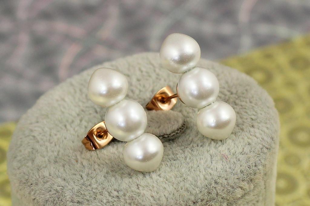 Серьги гвоздики Xuping Jewelry Жемчужины 2,2 см Золотистий