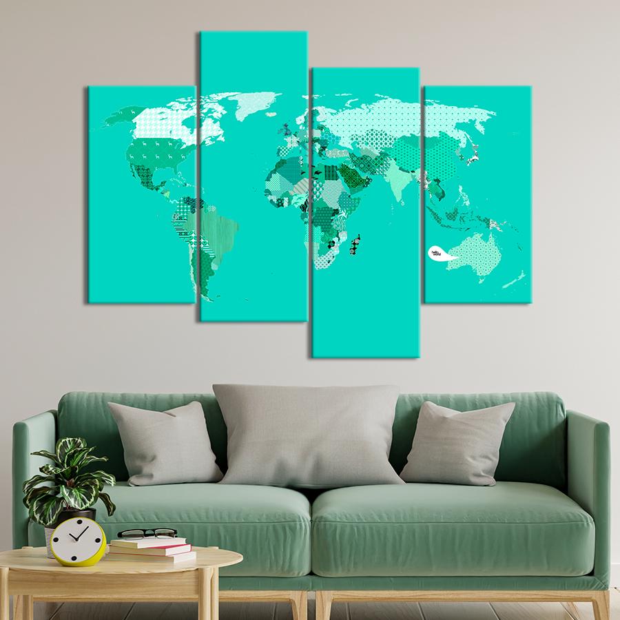 Картина карта Континенты на голубой карте мира 89x56 см (A1323-4) Картина карта Континенты на голубой карте мира 89x56 см (A1323-4)