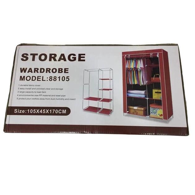 Шафа тканинна складана HCX Storage Wardrobe 88105 MG-365 105х45х175 см Бордовий - фото 5