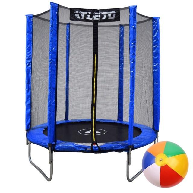 Батут детский с сеткой Atleto с мячом 183 см. Синий (2527885536) Батут детский с сеткой Atleto с мячом 183 см. Синий (2527885536)