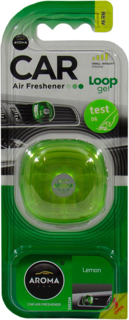 Ароматизатор для авто Aroma Car Loop Gel Lemon на дефлектор 9 мл (63116)
